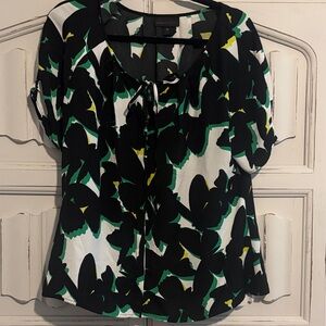 Worthington Black and Green Blouse